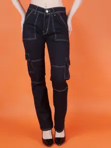 Metronaut Women Classic Regular Fit Mid-Rise Low Distress Jeans