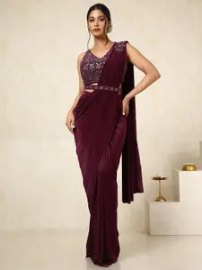 Soch Sequinned Belted Sarees