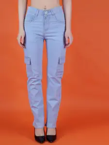 Metronaut Women Classic Regular Fit Mid-Rise Mildly Distressed Light Fade Jeans