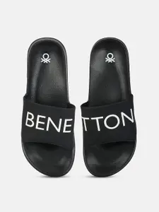 United Colors of Benetton Men Printed PU Sliders Flip Flops