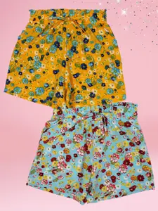 CUTECUMBER Girls Floral Printed Regular Fit Regular Shorts