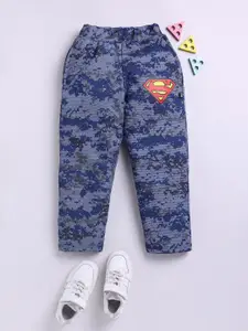 YK X Minute Mirth Boys Camouflage Superman Printed Joggers