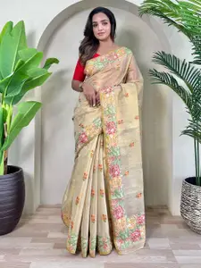Anouk Floral Zari Saree