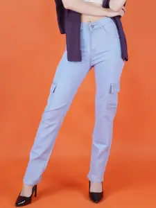 Metronaut Women Classic Relaxed Fit Mid-Rise Low Distress Jeans