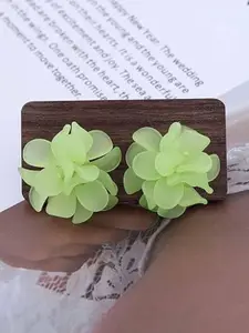 VAGHBHATT Rhodium-Plated Floral Shaped Studs