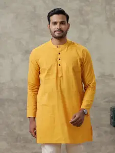 Ramraj Band Collar Long Sleeves Cotton Straight Kurta