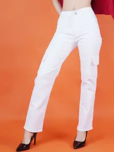 Metronaut Women Classic Relaxed Fit Mid-Rise White Jeans