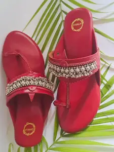 Dhaga Women Printed Heel Kolhapuri