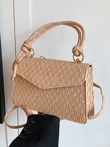 HAUTE SAUCE by  Campus Sutra HAUTE SAUCE by Campus Sutra Women's Beige Vegan Leather Hand Bag