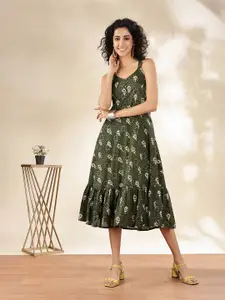 Anouk Women Printed Fit & Flare Midi Dress