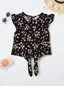 max Polka Dot Print Flutter Sleeve Top