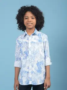 Crimsoune Club Boys Slim Fit Floral Printed Casual Shirt