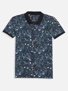Allen Solly Junior Boys Floral Printed Polo Collar T-shirt