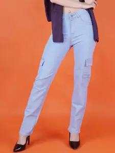 Metronaut Women Classic Mid-Rise Slouchy Fit Cotton Cargo Jeans