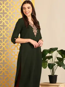 Anouk Women Embroidered Flared Sleeves Kurta