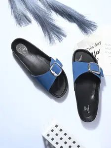 El Paso Women Open Toe Flats with Buckle