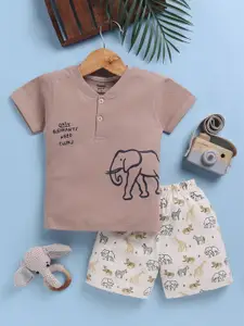 Toonyport Boys Printed Pure Cotton T-Shirt With Shorts