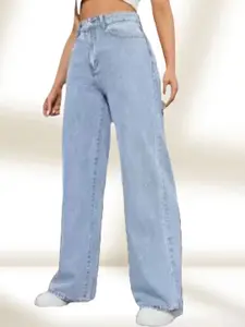 Metronaut Women Classic Mid-Rise Low Distress Heavy Fade Jeans