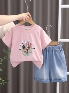 INCLUD Boys Animal Printed Short Sleeves T-Shirt With Shorts