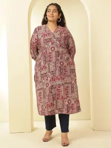 Amydus Women Ethnic Motifs Embroidered Flared Sleeves Kurta