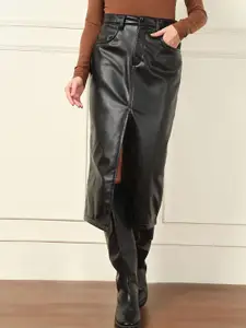 TANDUL Front Slit Midi Skirt