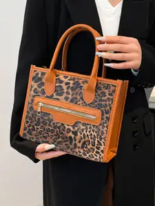 HAUTE SAUCE by  Campus Sutra HAUTE SAUCE by Campus Sutra Women Animal Printed Leather Structured Hand Bag