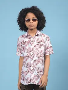 Crimsoune Club Boys Slim Fit Floral Printed Casual Shirt