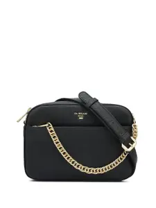 Da Milano Leather Structured Satchel with Applique