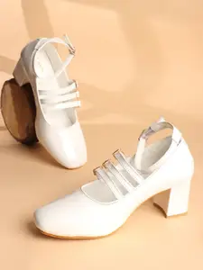 Lavie Women Round Toe Block Sandals With Buckles