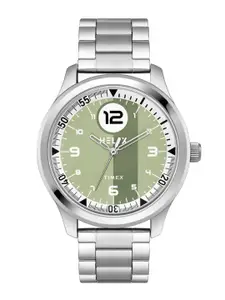 Helix Men Green Round Dial Analog Watch - TW043HG27