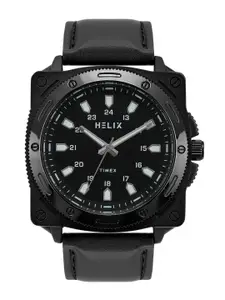 Helix Men Black Round Dial Analog Watch - TW062HG00T