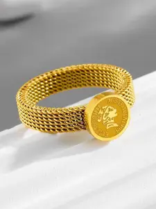 MYKI Magnificent Stainless Steel Gold-Plated Finger Ring