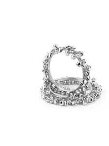 leshya Set Of 2 Artificial Stones and Beads Beautiful Bridal Bangles With Small Bells