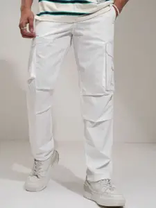 HIGHLANDER Men Comfort Straight Fit Mid-Rise Cargos Trousers