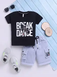 Toonyport Boys Printed Pure Cotton T-shirt With Shorts