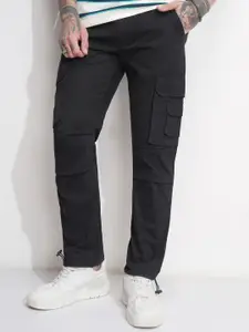 HIGHLANDER Men Cotton Comfort Straight Fit Cargos Trousers