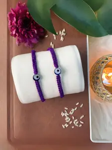 I Jewels Set Of 2 Artificial Beaded Nazar Evil Eye Bracelet Thread Rakhi