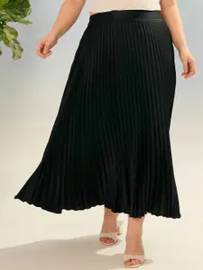 SASSAFRAS Curve Pleated A-Line Maxi Skirt