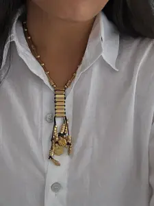 Studio Anviksha Golden Gleam Tasselled Statement Necklace