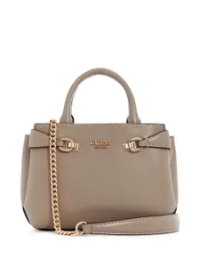 GUESS PU Structured Satchel with Tasselled