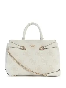 GUESS Printed PU Structured Satchel with Quilted