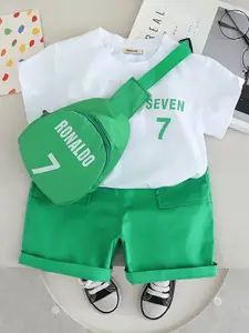 INCLUD Boys Typographic Printed T-shirt with Shorts