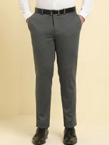 Allen Solly Men Textured Mid-Rise Formal Trousers