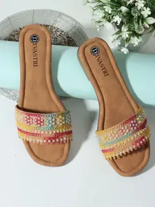 DIVASTRI Women Embellished Open Toe Flats