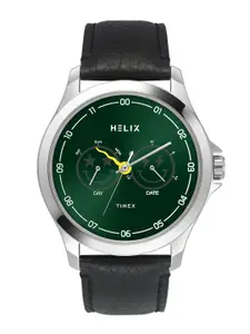 Helix By Timex Green Round Dial Analog Men's Watch - TW055HG03