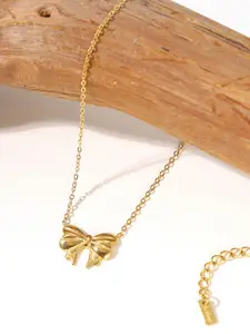 Jewels Galaxy Gold Plated Stainless Steel Anti-Tarnish Minimal Necklace