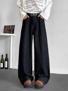 StyleCast x Revolte Men Wide Leg Light Fade Jeans