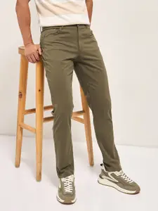 THE BEAR HOUSE Men Cotton Solid Slim Fit Trouser