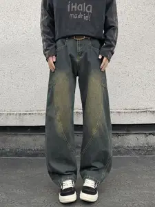 StyleCast x Revolte Men Baggy Mid-Rise Heavy Fade  Jeans