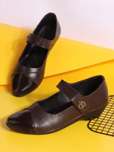 Denill Pointed Toe Wedge Heel Slip On Ballerinas